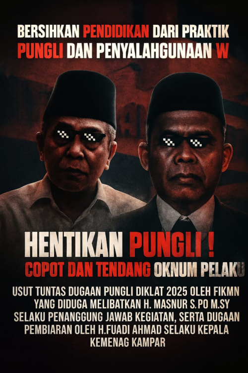 Dunia Pendidikan Diperdagangkan! Pemuda Riau Gugat Oknum Kemenag Pelaku Pungli