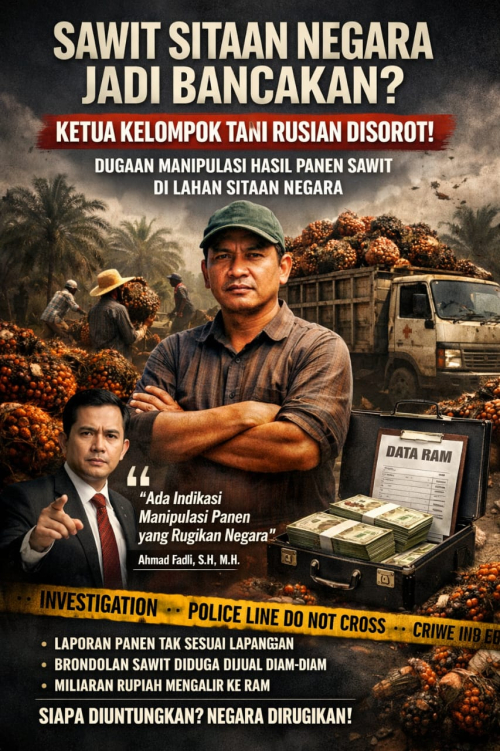 Sawit Sitaan Negara Diduga Jadi Bancakan, Praktisi Hukum Soroti Peran Ketua Kelompok Tani Rusian