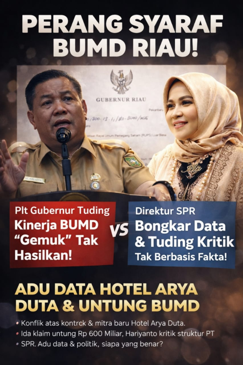 Perang Urat Syaraf, Direktur PT SPR Adu Data dengan Plt Gubernur Riau soal Hotel Arya Duta dan Kinerja BUMD