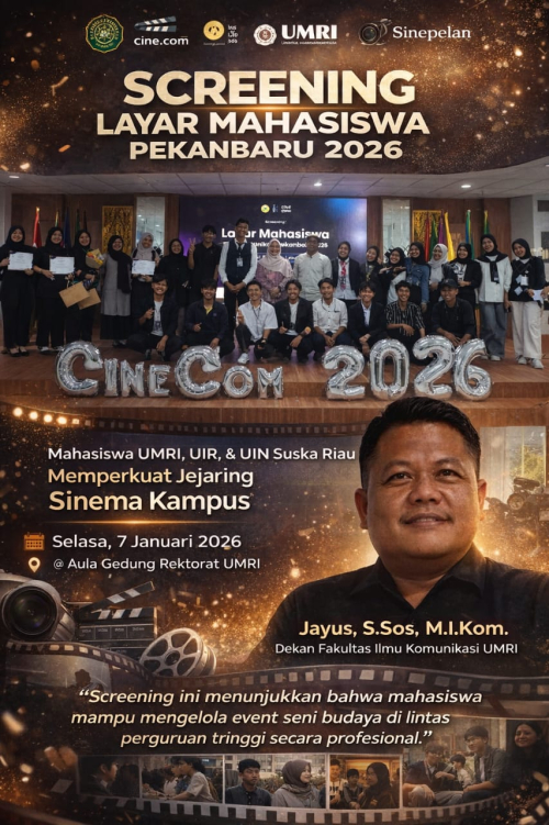 Mahasiswa Ilmu Komunikasi UMRI Gelar Screening Layar Mahasiswa Pekanbaru 2026, Perkuat Jejaring Sinema Kampus