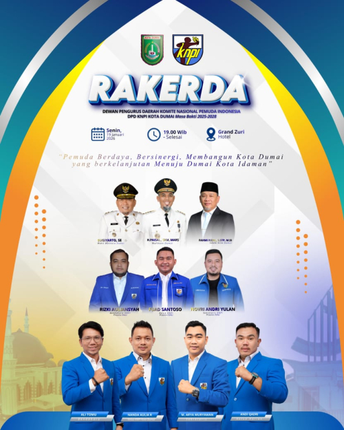 RAKERDA KNPI DUMAI DIGELAR, PEMUDA DITANTANG JADI MESIN PERUBAHAN KOTA