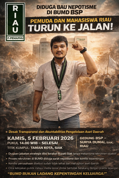 Diduga Bau Nepotisme di BUMD BSP, Pemuda dan Mahasiswa Riau Turun ke Jalan