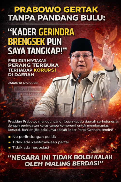 Prabowo Gertak Tanpa Pandang Bulu: 