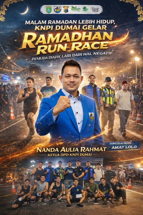 Malam Ramadan Lebih Hidup, KNPI Dumai Gelar Ramadhan Run Race: Pemuda Diajak Lari dari Hal Negatif