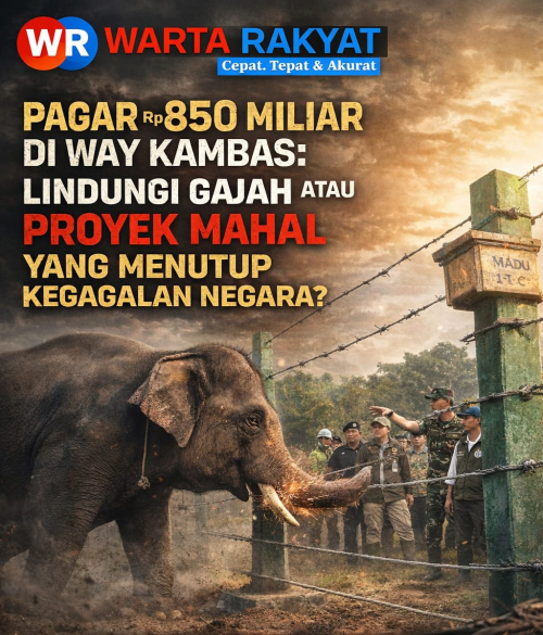 Pagar Rp 850 Miliar di Way Kambas: Lindungi Gajah atau Proyek Mahal yang Menutup Kegagalan Negara?
