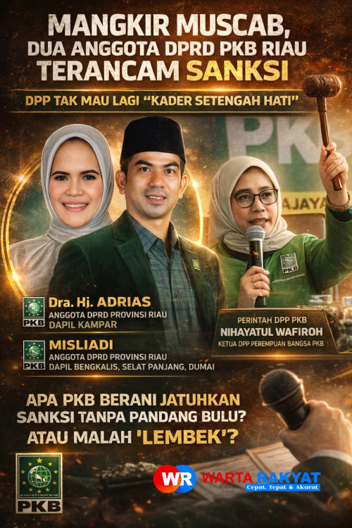 Mangkir Muscab, Dua Anggota DPRD PKB Riau Terancam Sanksi: DPP Tak Mau Lagi 