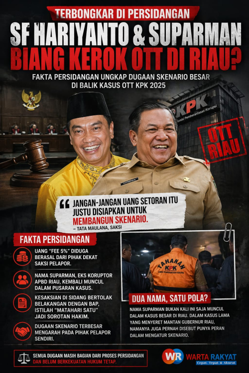 Terbongkar Di Persidangan Ternyata SF Hariyanto dan Suparman Biang Kerok OTT di Riau