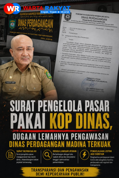 Surat Pengelola Pasar Pakai Kop Dinas, Dugaan Lemahnya Pengawasan Dinas Perdagangan Madina Terkuak