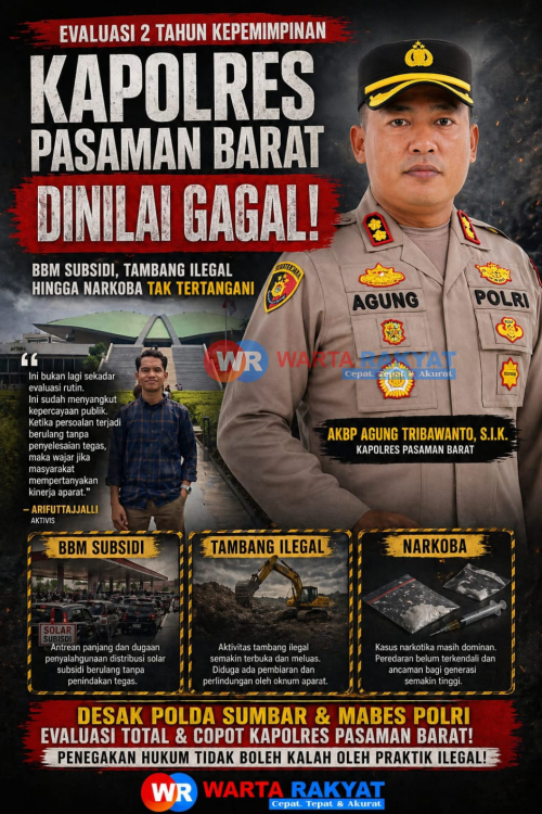 Evaluasi Dua Tahun, Kapolres Pasaman Barat Didorong Dicopot: BBM Subsidi, Tambang Ilegal, dan Narkoba Disorot