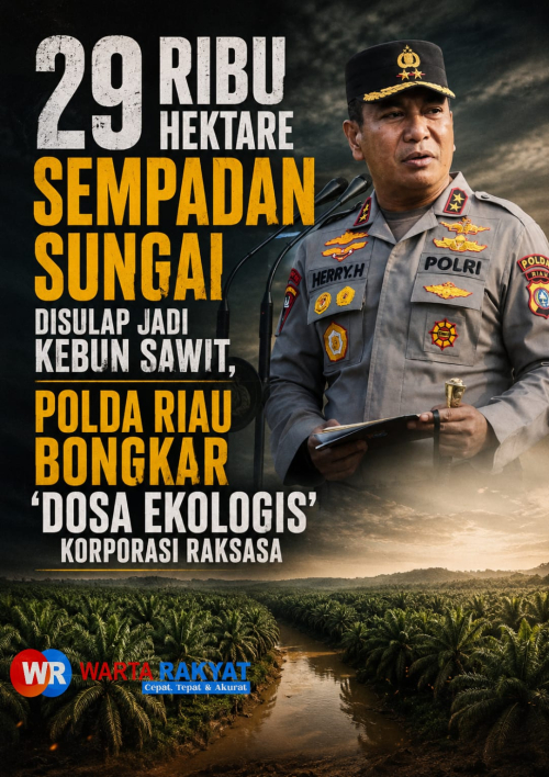 29 Ribu Hektare Sempadan Sungai Disulap Jadi Kebun Sawit, Polda Riau Bongkar Dosa Ekologis Korporasi Raksasa