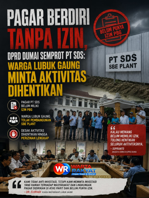 Pagar Berdiri Tanpa Izin, DPRD Dumai Semprot PT SDS: Warga Lubuk Gaung Minta Aktivitas Dihentikan