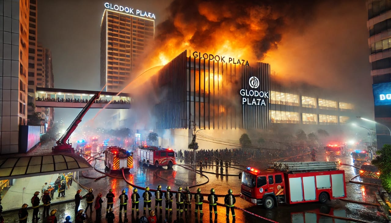 Kebakaran Hebat Melanda Glodok Plaza, Jakarta Barat