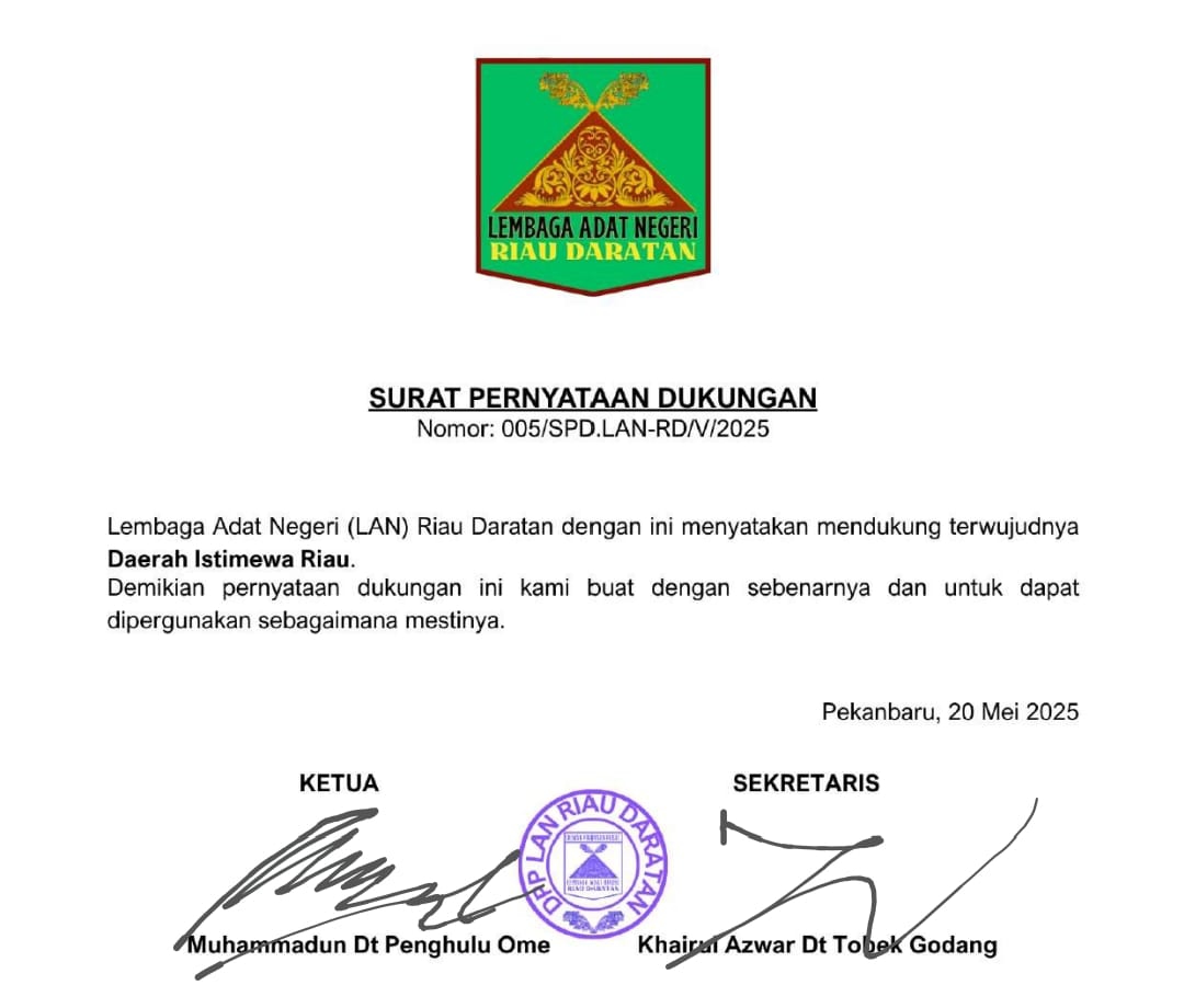 Menggema dari Tanah Melayu: LAN Riau Daratan Resmi Dukung Pembentukan Daerah Istimewa Riau