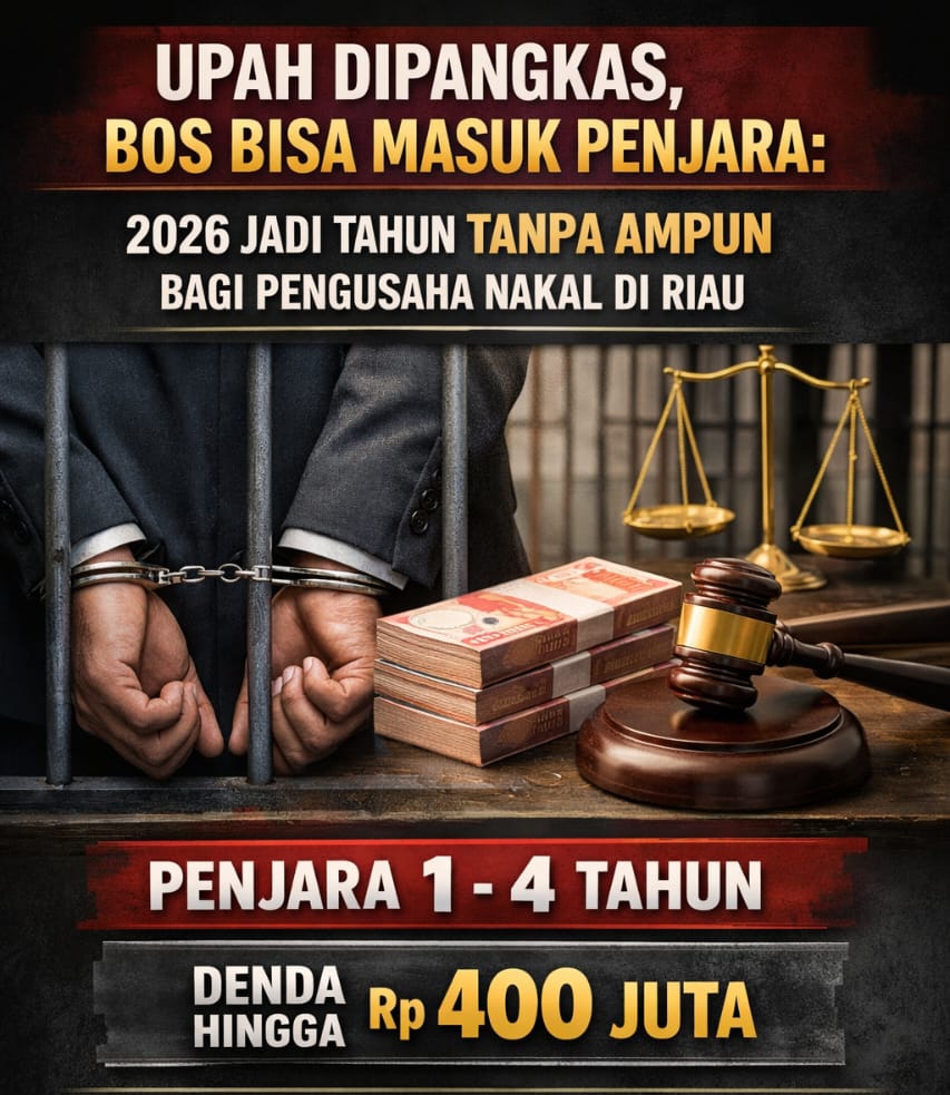 Upah Dipangkas, Bos Bisa Masuk Penjara: 2026 Jadi Tahun Tanpa Ampun bagi Pengusaha Nakal di Riau