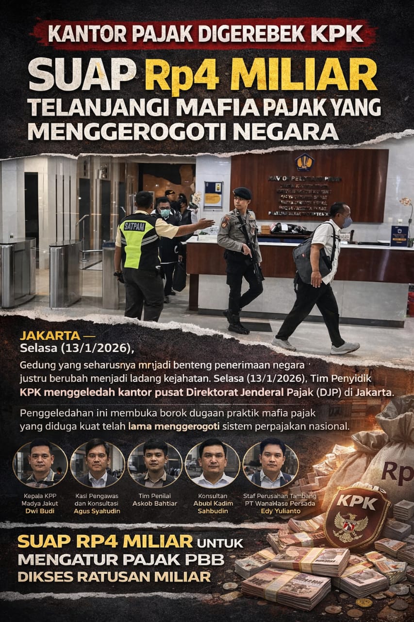 Kantor Pajak Digerebek KPK: Suap Rp4 Miliar Telanjangi Mafia Pajak yang Menggerogoti Negara