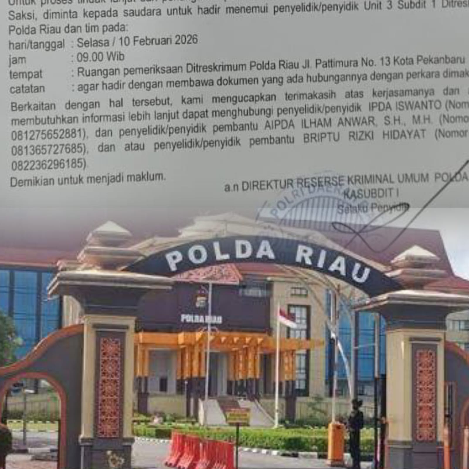 Dugaan Penipuan Program MBG di Riau, Korban Rugi Rp1,35 Miliar  Ditreskrimum Polda Riau Turun Tangan