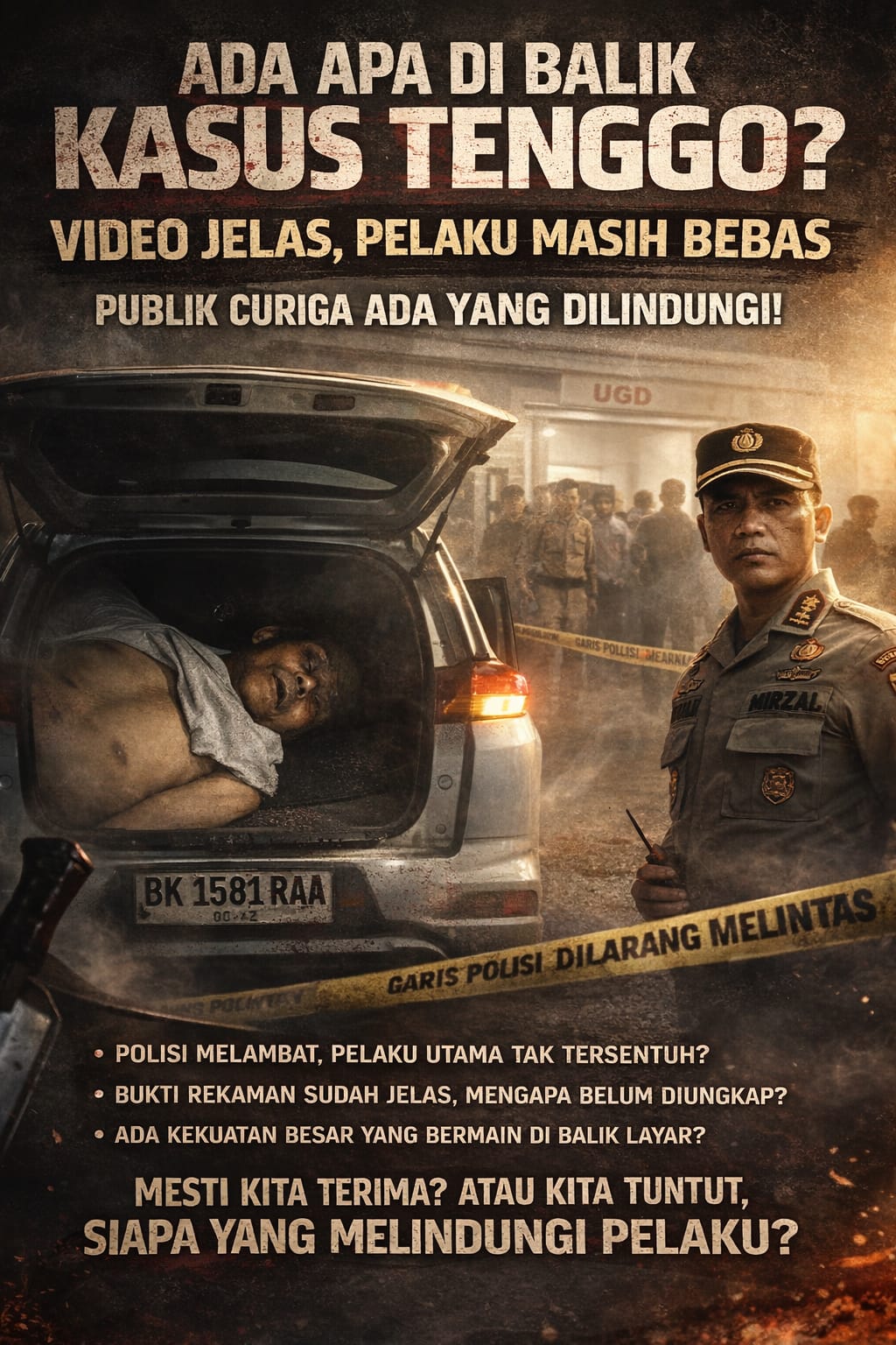 Ada Apa di Balik Kasus Tenggo? Video Jelas, Pelaku Masih Bebas - Publik Curiga Ada yang Dilindungi!