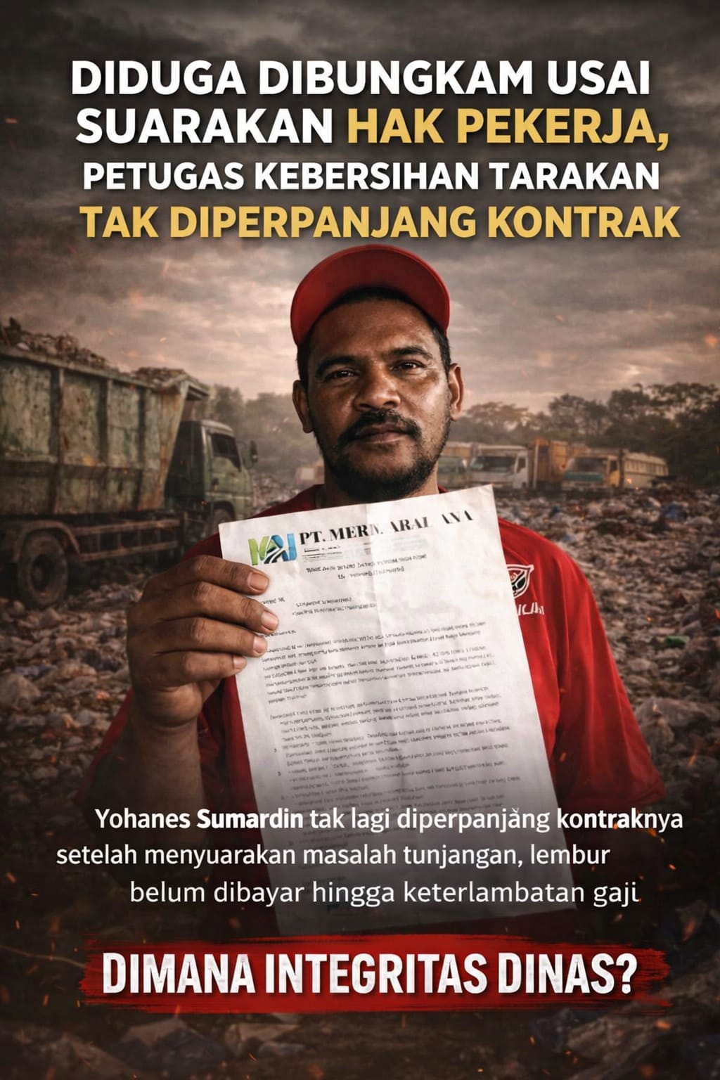 Diduga Dibungkam Usai Suarakan Hak Pekerja, Petugas Kebersihan Tarakan Tak Diperpanjang Kontrak