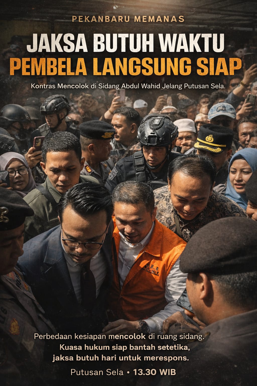 Jaksa Butuh Waktu, Kuasa Hukum Siap Seketika: Kontras Tajam di Sidang Abdul Wahid Jelang Putusan Sela