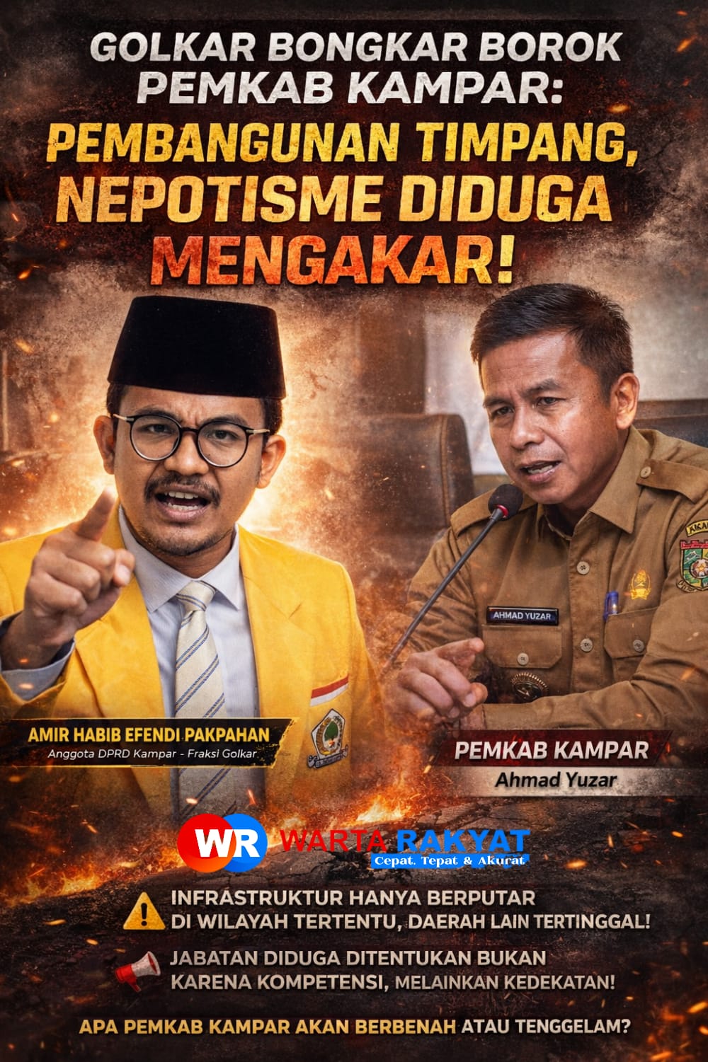 Golkar Bongkar Borok Pemkab Kampar: Pembangunan Timpang, Nepotisme Diduga Mengakar!
