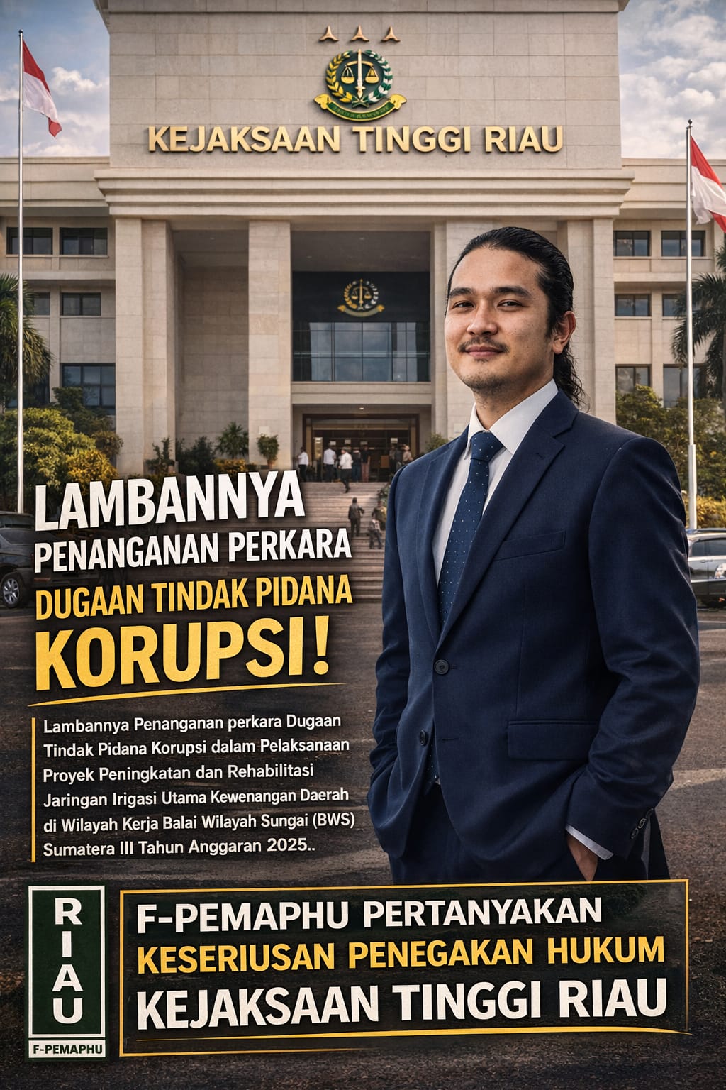 Kejati Riau Dinilai Lamban Tangani Dugaan Korupsi, F-PEMAPHU: Jangan Main-main dengan Uang Rakyat!