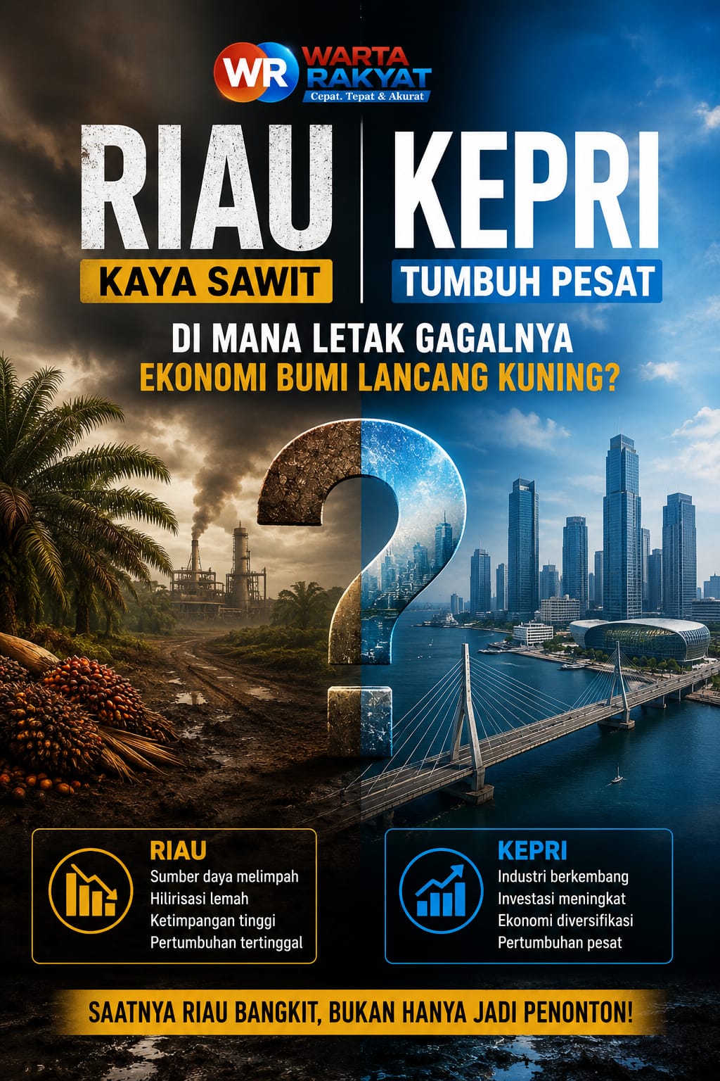 Riau Kaya Sawit, Kepri Tumbuh Pesat: Di Mana Letak Gagalnya Ekonomi Bumi Lancang Kuning?